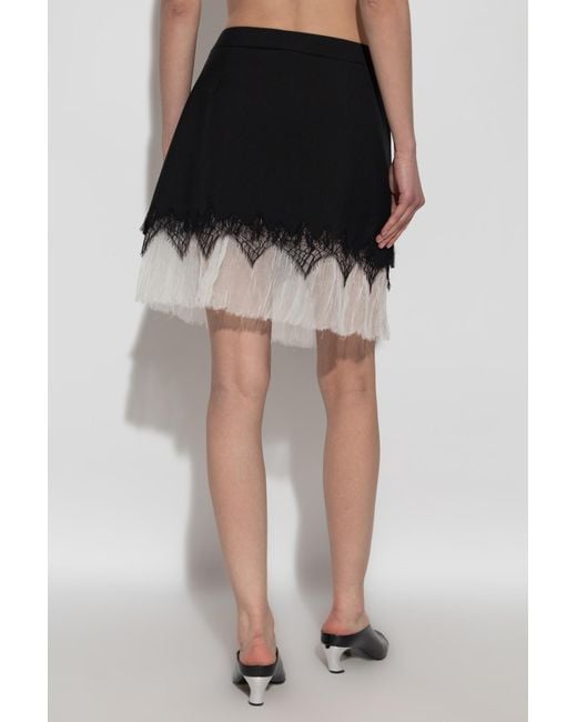 Alexander McQueen Black Skirt With Lace