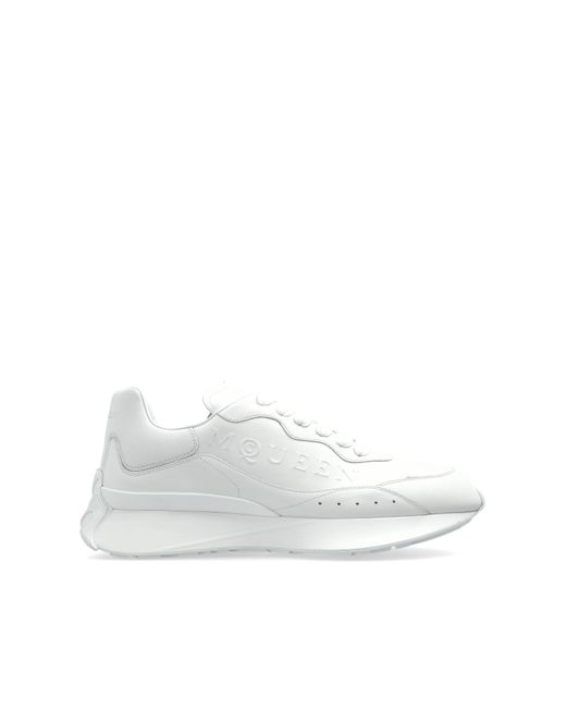 McQueen White Sports Shoes With Logo for men