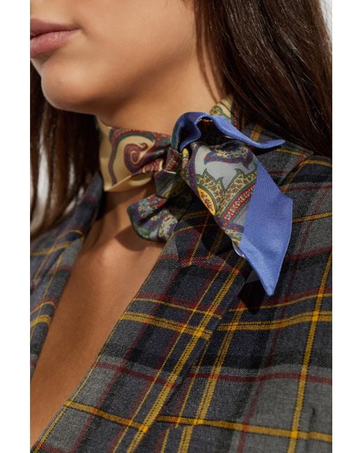 Etro White Silk Scarf