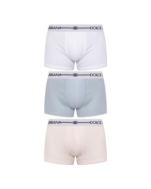 Dolce & Gabbana White 3-Pack Of Boxers for men