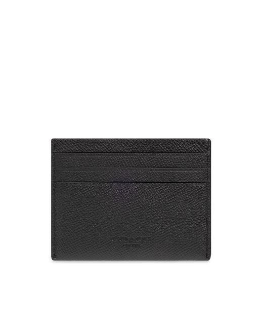 COACH Black Card Case With Logo for men
