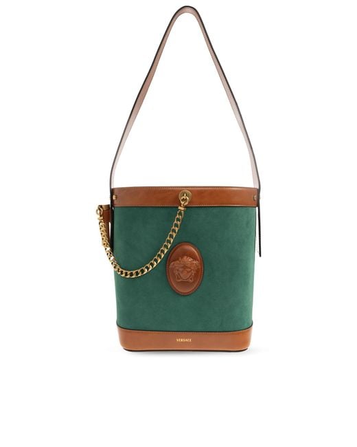 Versace White "Pivot Small" Shoulder Bag, Bucket Type