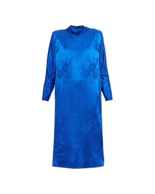 Valentino Garavani Blue Jacquard Dress