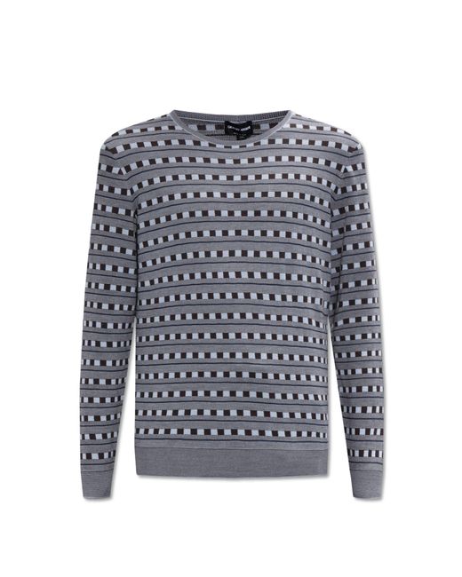 Giorgio Armani Blue Wool Sweater for men