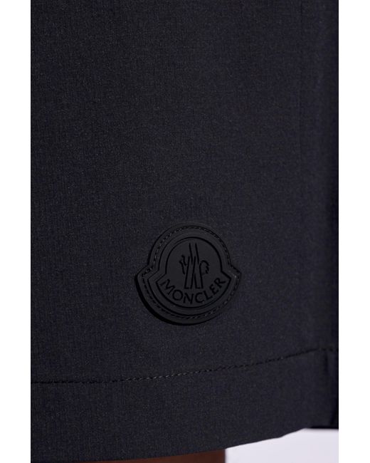 Moncler Blue Shorts With Logo, for men