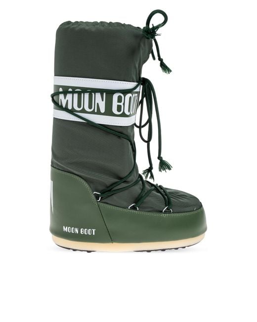 Moon Boot Green "Icon Nylon" Snow Boots for men