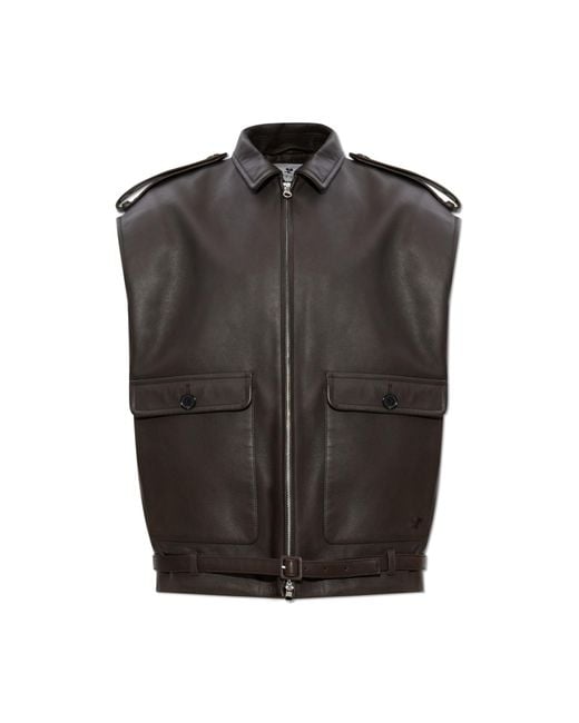 Courreges Black Leather Vest