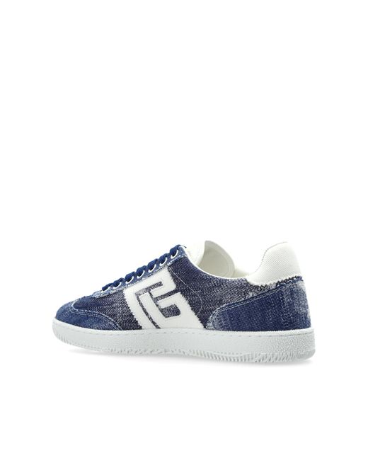 Balmain Blue Sneakers With Vintage Effect