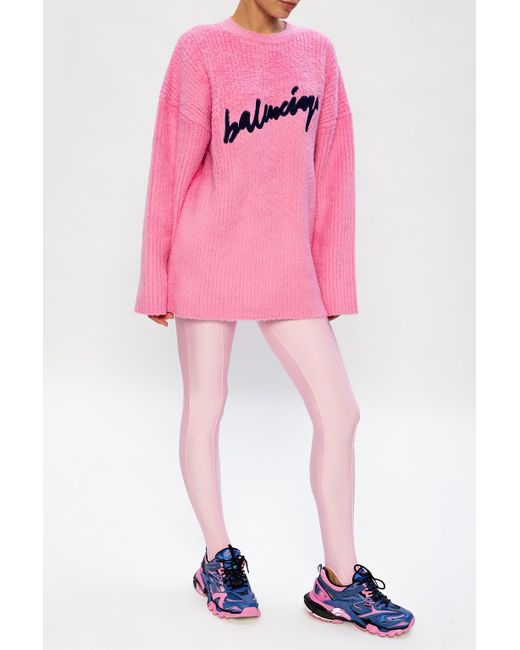 Balenciaga Sweater With Logo Pink