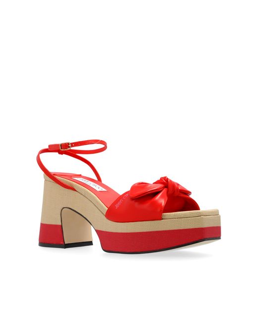 Jimmy Choo Red Platform Sandals 'ricia',