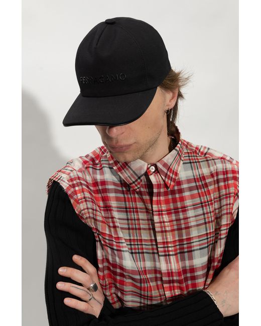 Ferragamo Black Baseball Cap for men