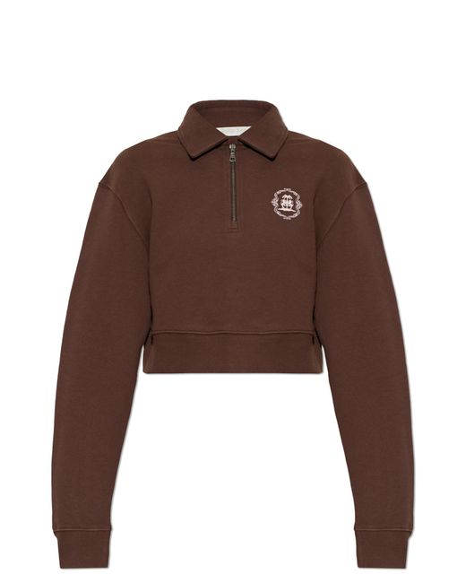 Palm Angels Brown Long Sleeve Polo