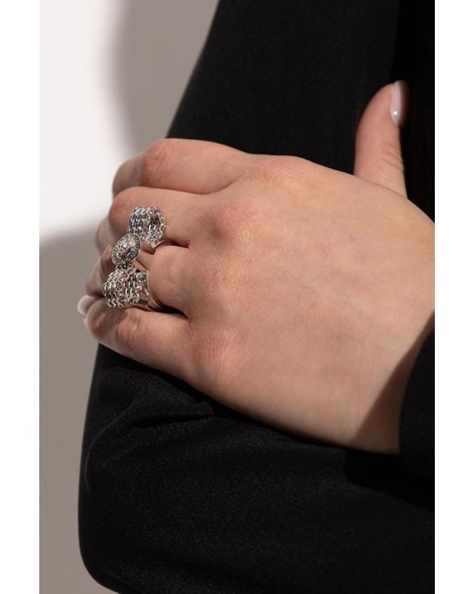 Versace Metallic Ring With Medusa's Head