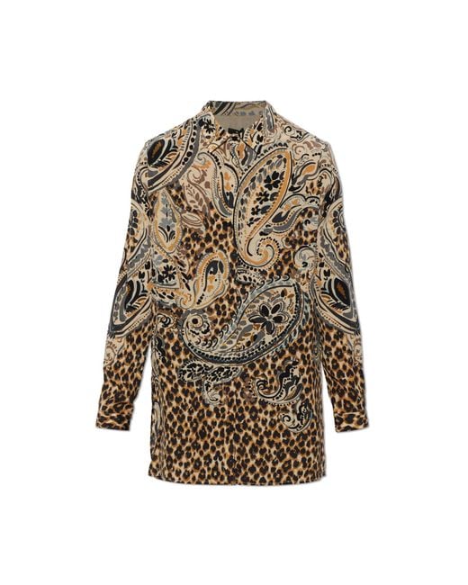 Etro White Silk Shirt With Print