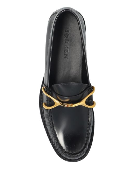 McQueen Black 'Wishbone' Loafers