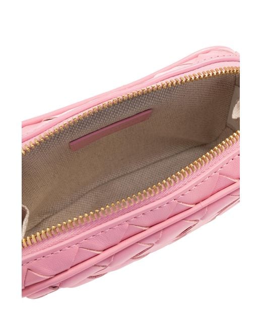 Bottega Veneta Pink Small Calfskin Intrecciato Pouch