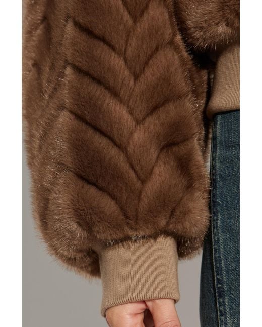 Balenciaga Brown Short Faux Fur