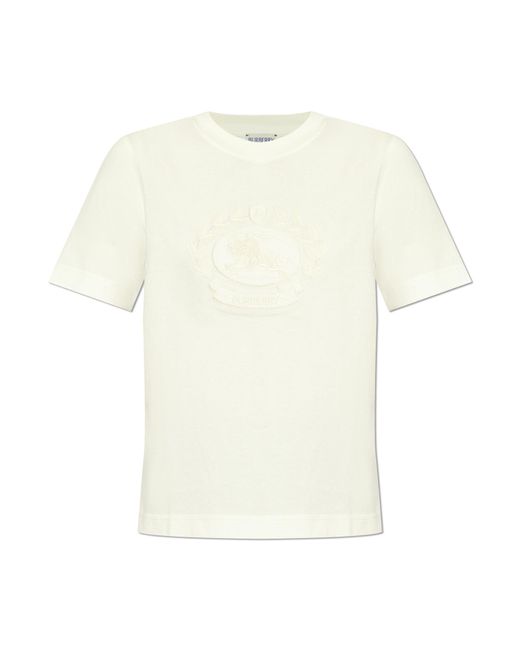 Burberry White T-Shirt With Logo