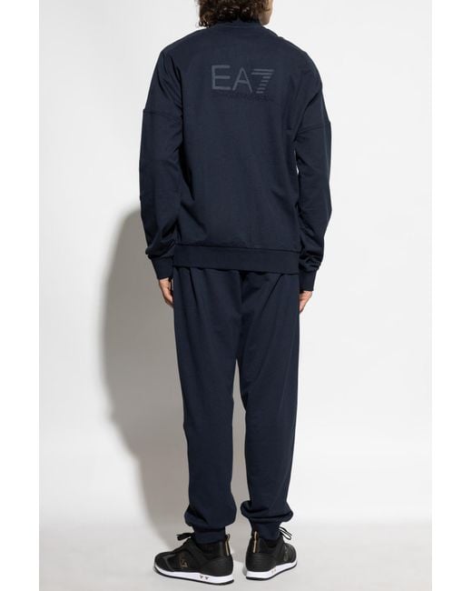 EA7 Blue Tracksuit Set: Sweatshirt And Trousers From The 'Sustainability' Collection for men