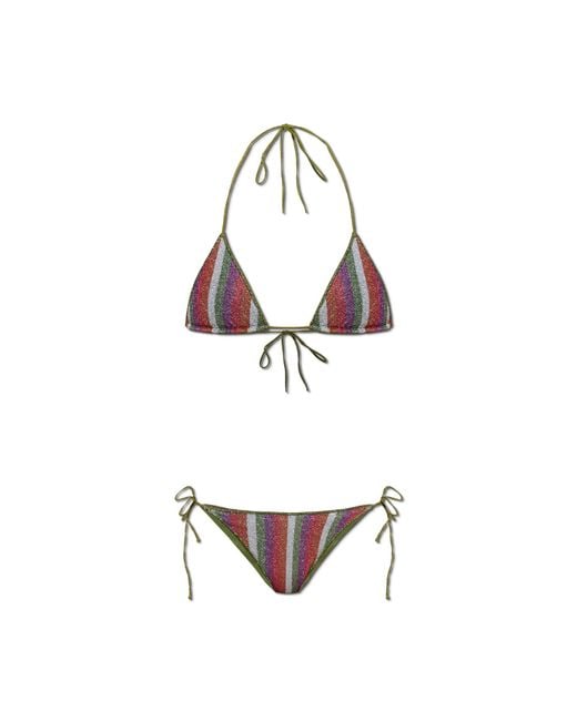 Oseree White Two-Piece Swimsuit With Lurex Thread