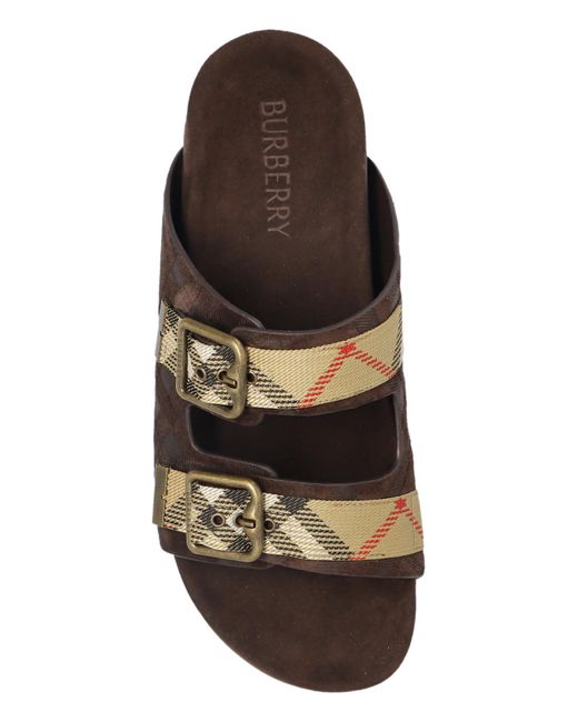 Burberry Brown Flip-Flops With Logo