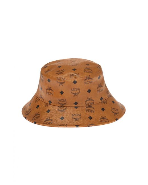 MCM Brown Bucket Hat In Visetos for men