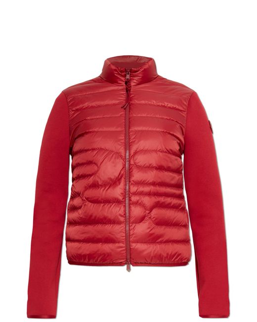Moncler Red Cardigan With Down Insert
