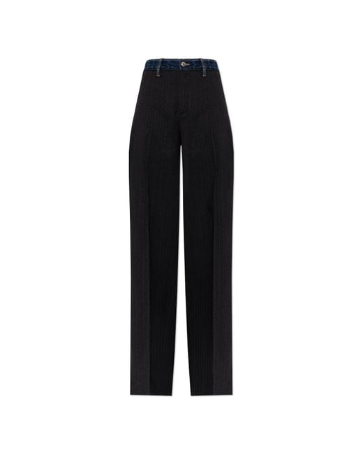 DSquared² Black Trousers Made From Combined Materials