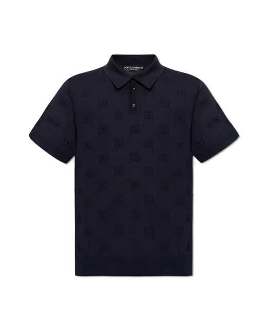 Dolce & Gabbana Blue Polo Shirt With Logo, for men
