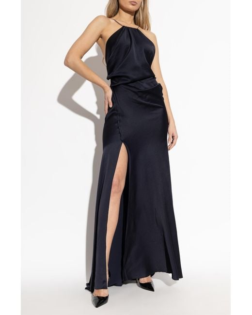 Victoria Beckham Blue Off-Shoulder Dress