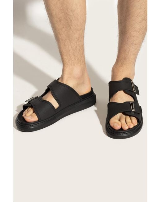 McQueen Black Rubber Flip-Flops for men