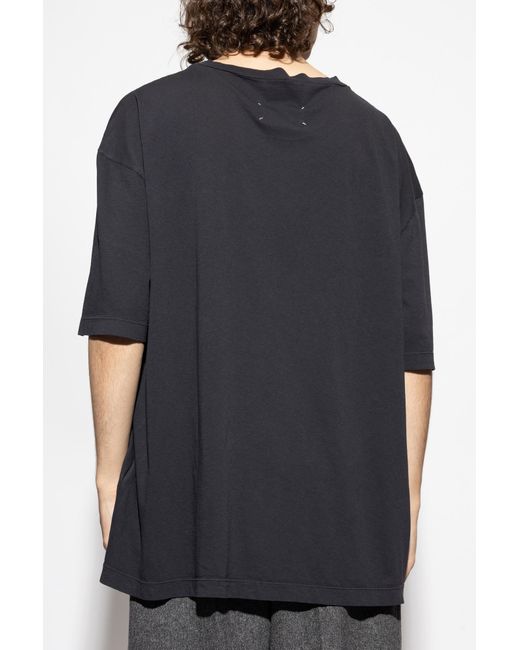 Maison Margiela Black T-Shirt With Logo for men