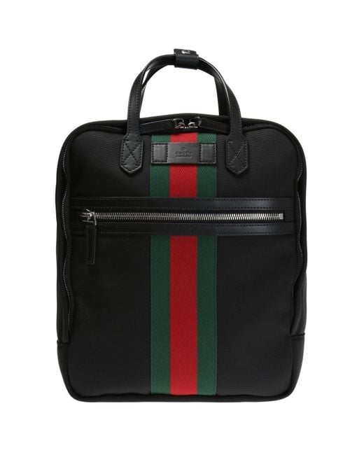 Gucci Black 'web' Backpack for men