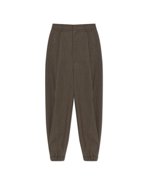 Moschino Brown Wool Pleated Trousers