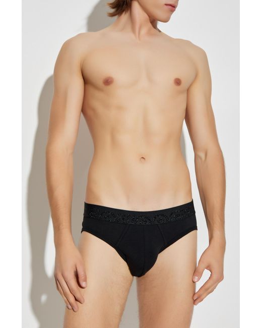 DSquared² Black Briefs With Logo for men