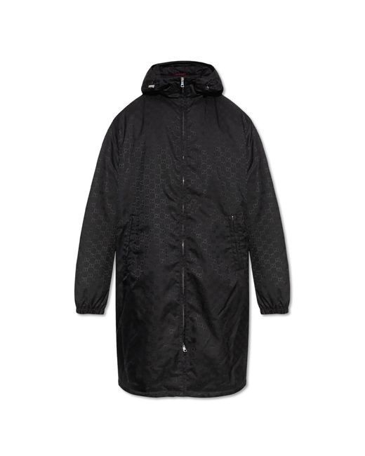 Gucci Black Parka With Gg Pattern for men