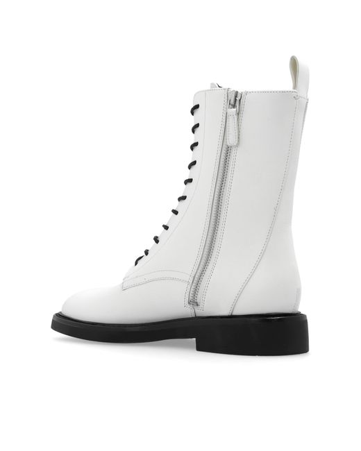 Tory Burch White ‘Double T’ Combat Boots