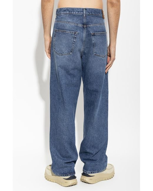Moncler Blue Jeans With Logo Patch for men
