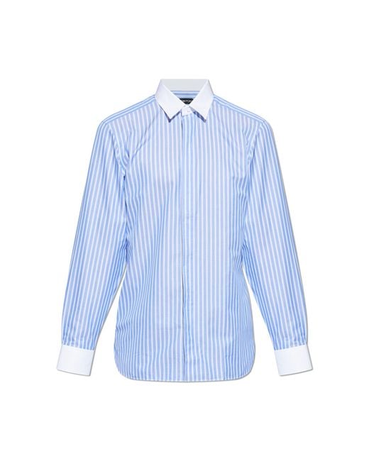 Tom Ford Blue Shirt With A Striped Pattern for men