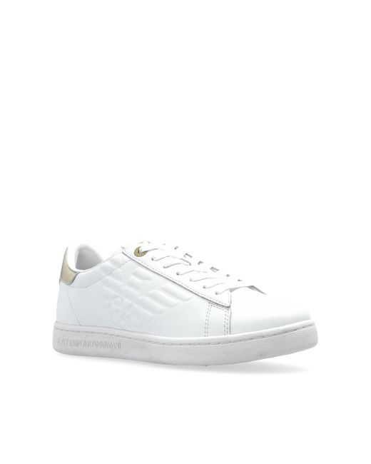 EA7 White Sports Shoes With Logo