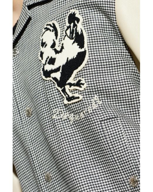 DSquared² Gray Houndstooth Pattern Jacket for men