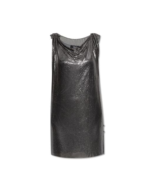 Versace Black Sleeveless Sequin Dress