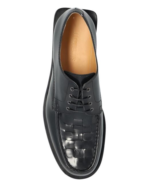 Jacquemus Blue Leather Derby Shoes for men