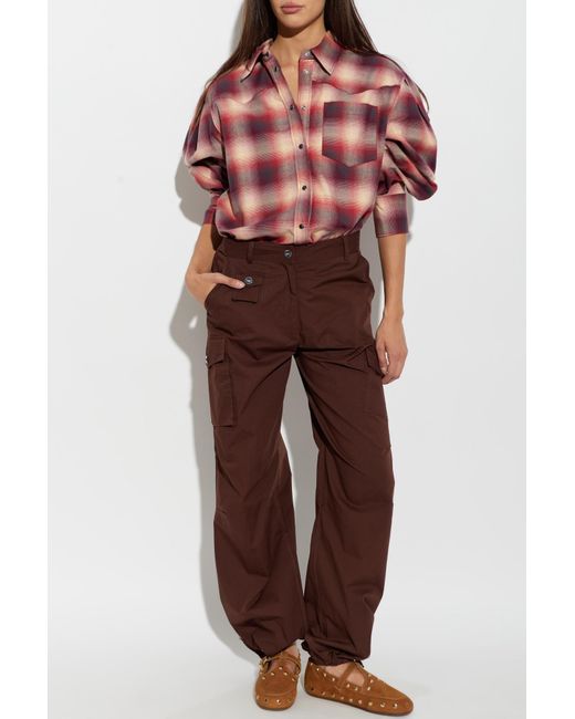 Ganni Brown Cargo Trousers