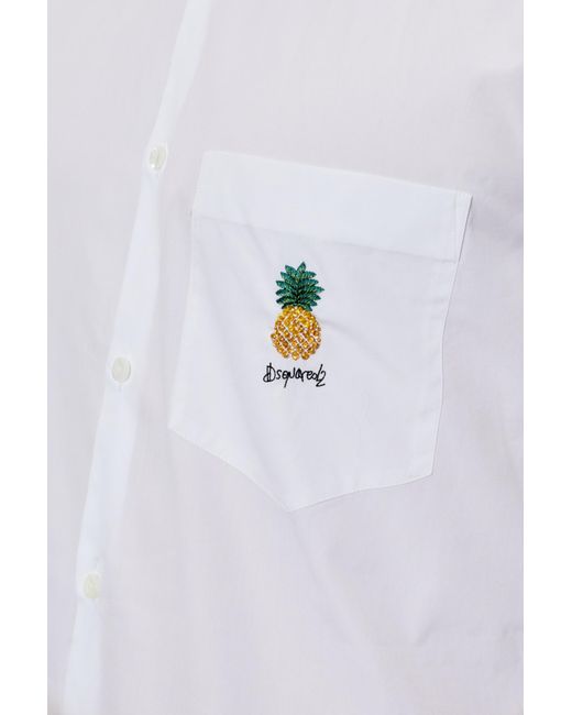 DSquared² White Shirt With Patch for men