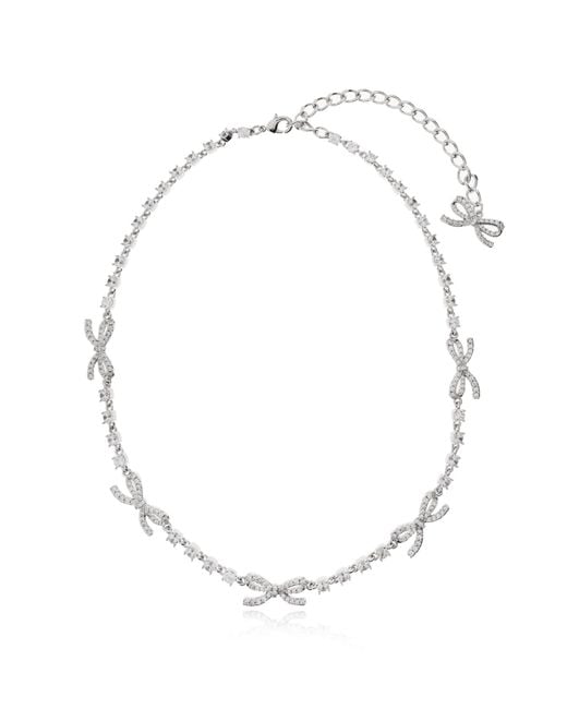 Self-Portrait White Necklace With Shimmering Crystals