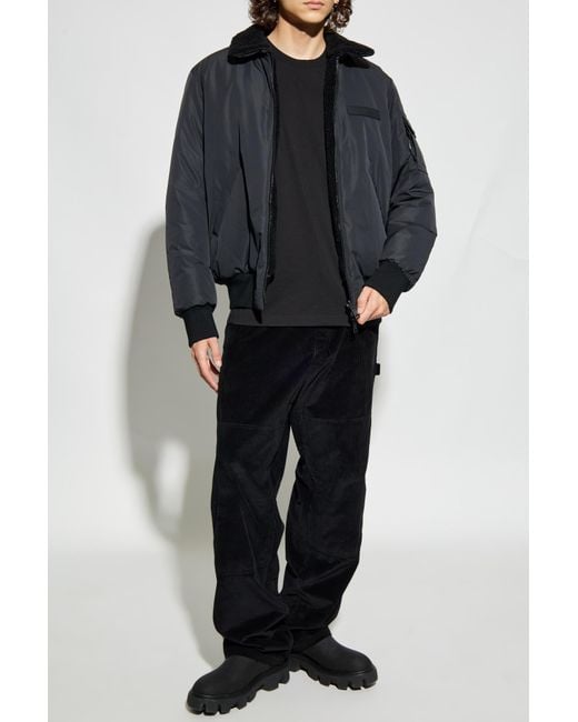 Moncler Black T-Shirt With Logo Patch for men