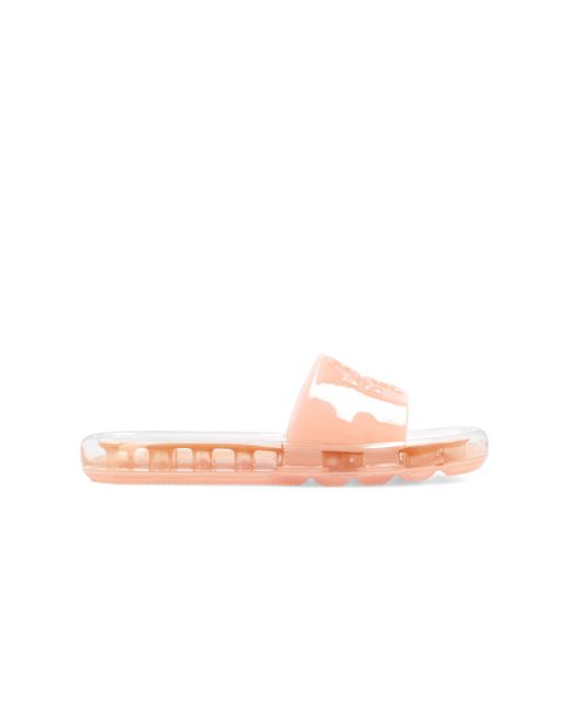 Tory Burch Pink 'bubble Jelly' Slides With Logo