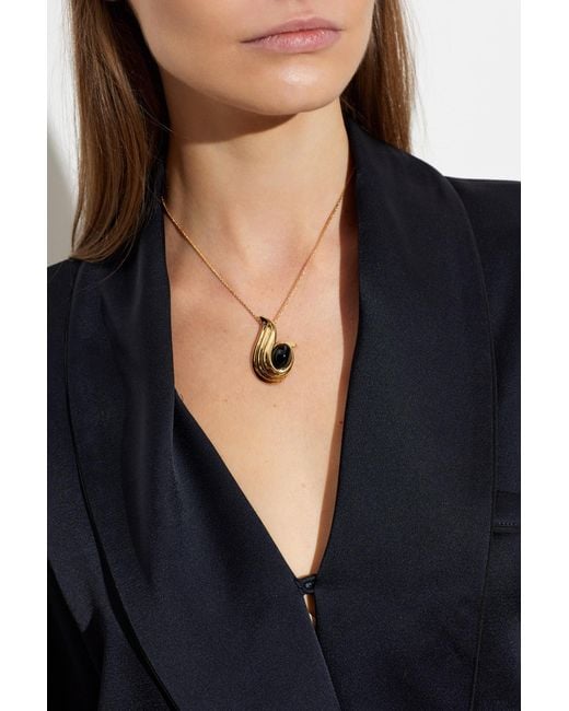 Ferragamo Metallic Necklace With Pendant