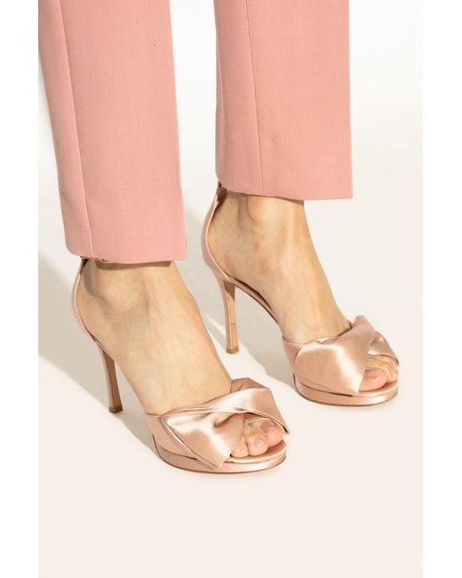 Kate Spade Pink Satin High-Heeled Sandals